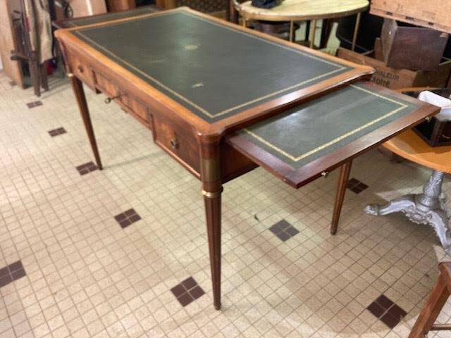 Louis XVI type desk in cherry wood and leather