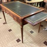 Louis XVI type desk in cherry wood and leather