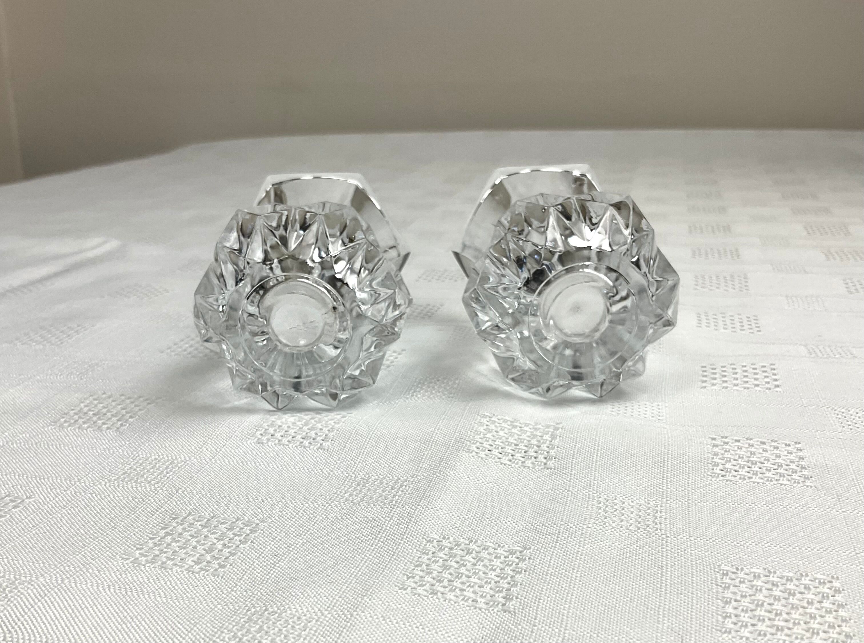 Pair of small crystal vases