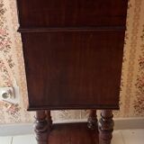 Solid wood stool with marble top
