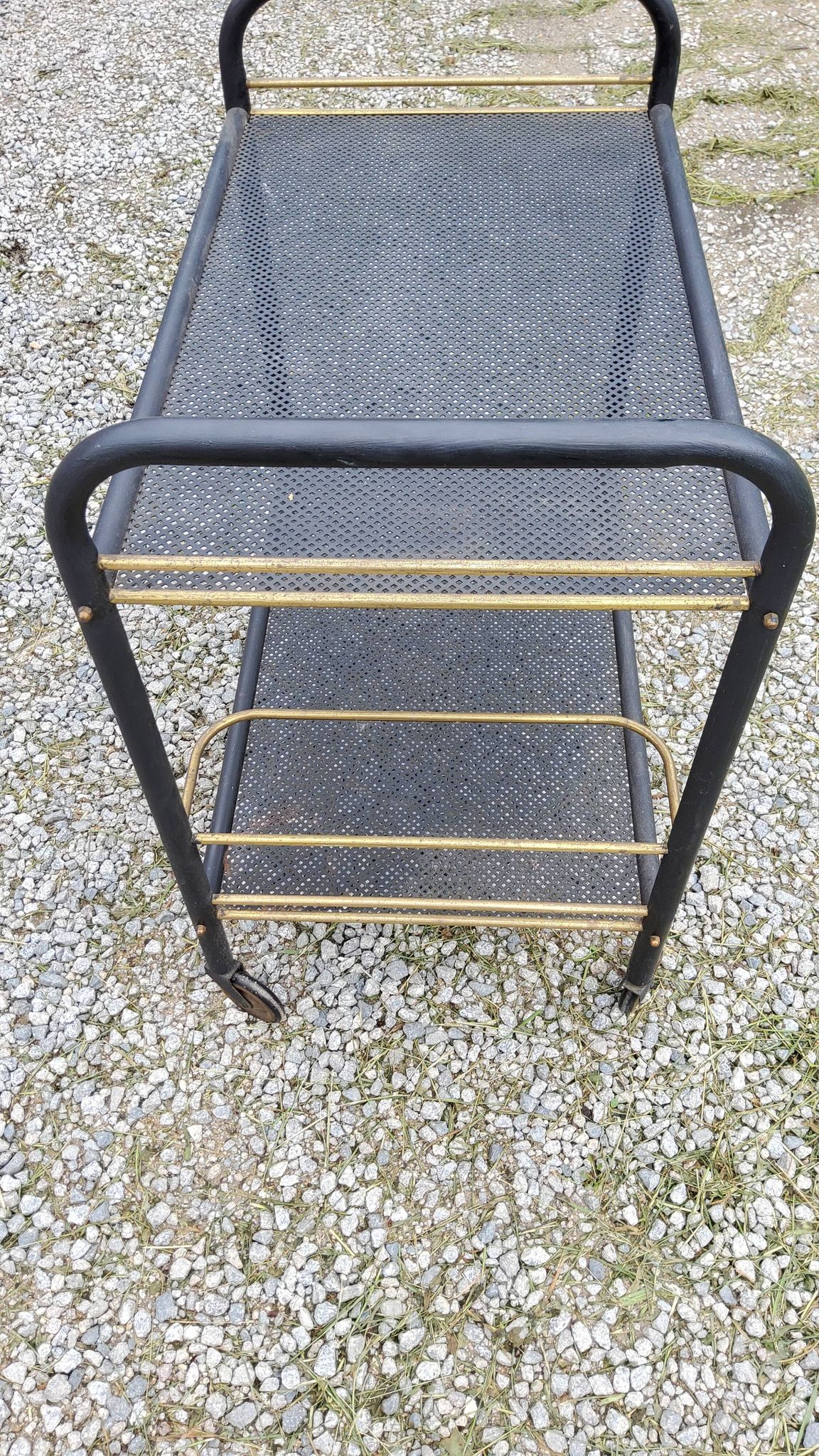 Rolling service bar of the 50s in rigitulle and brass