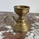 Hand candle holder, cellar rat, brass, gilded, gold, handle, 1950s, decoration, chic, decor, room