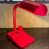 Vintage red articulated desk lamp