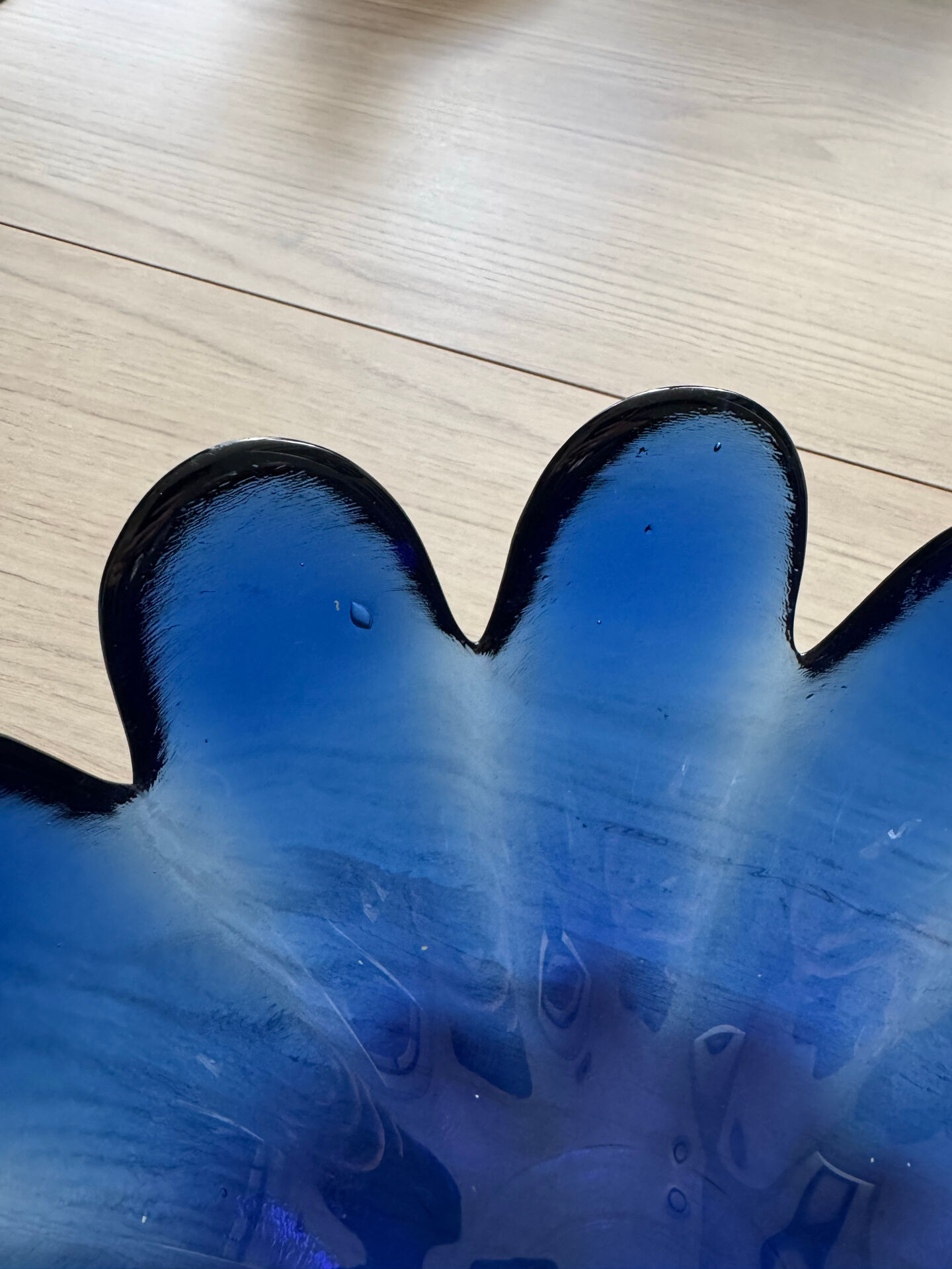 Vintage blown glass fruit bowl
