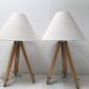 Paire de lampe de chevet trépied