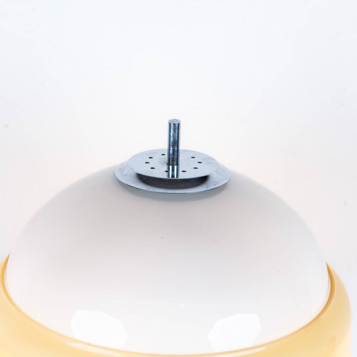 Mushroom desk lamp in opaline glass with a marble base, 1960s