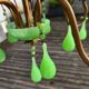 Italian chandelier with 5 lights in green opaline glass with uranium - ouraline