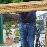 Antique Louis XVI gilded wood mirror