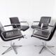 Wilkhahn Delta 2000 set of 4 black leather dining chairs by Delta Design