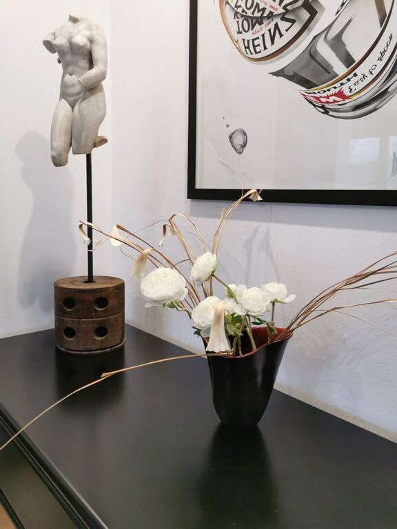 Vase Elchinger noir et bordeau