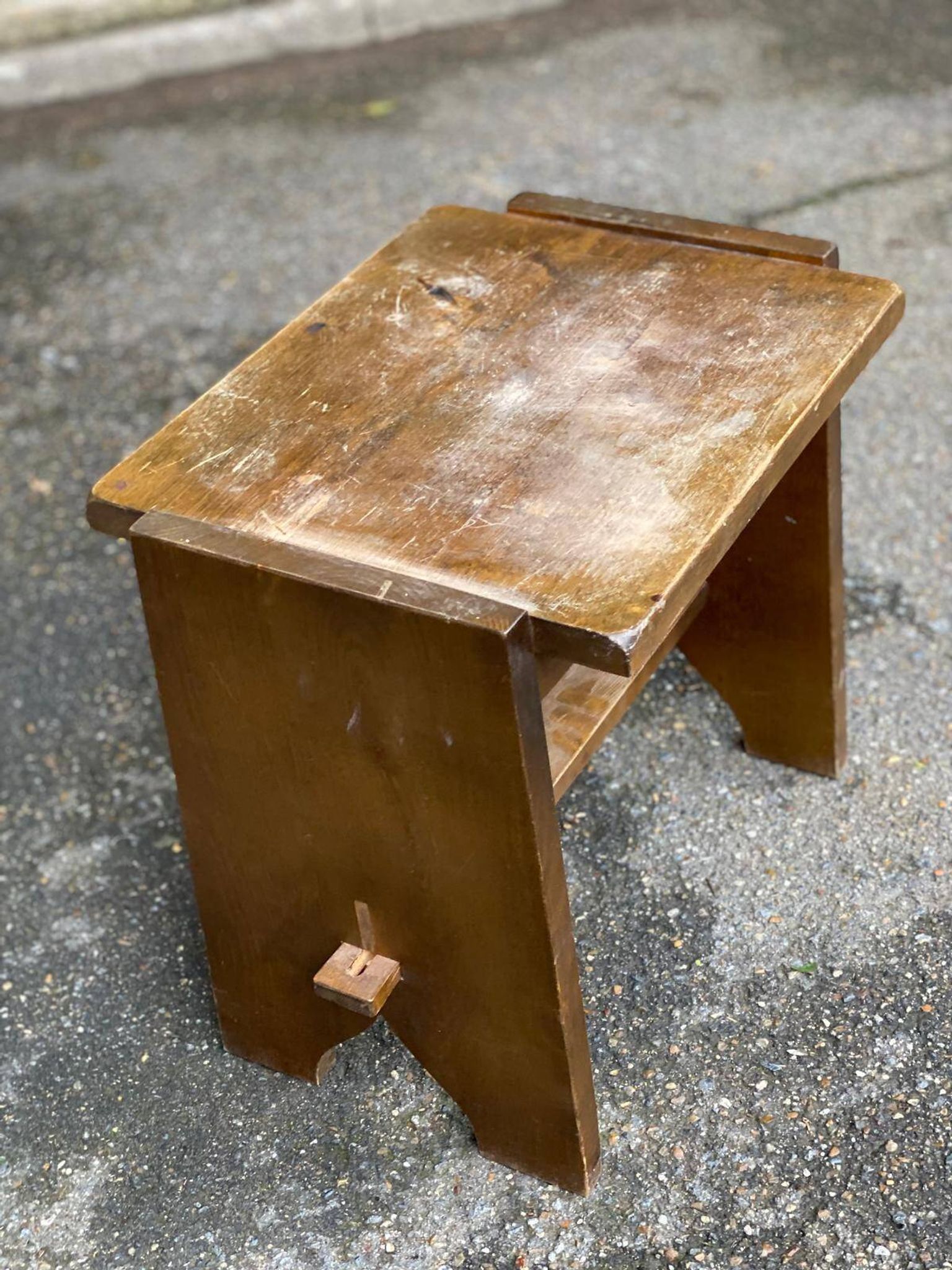 Tabouret scandinave en bois massif 1950