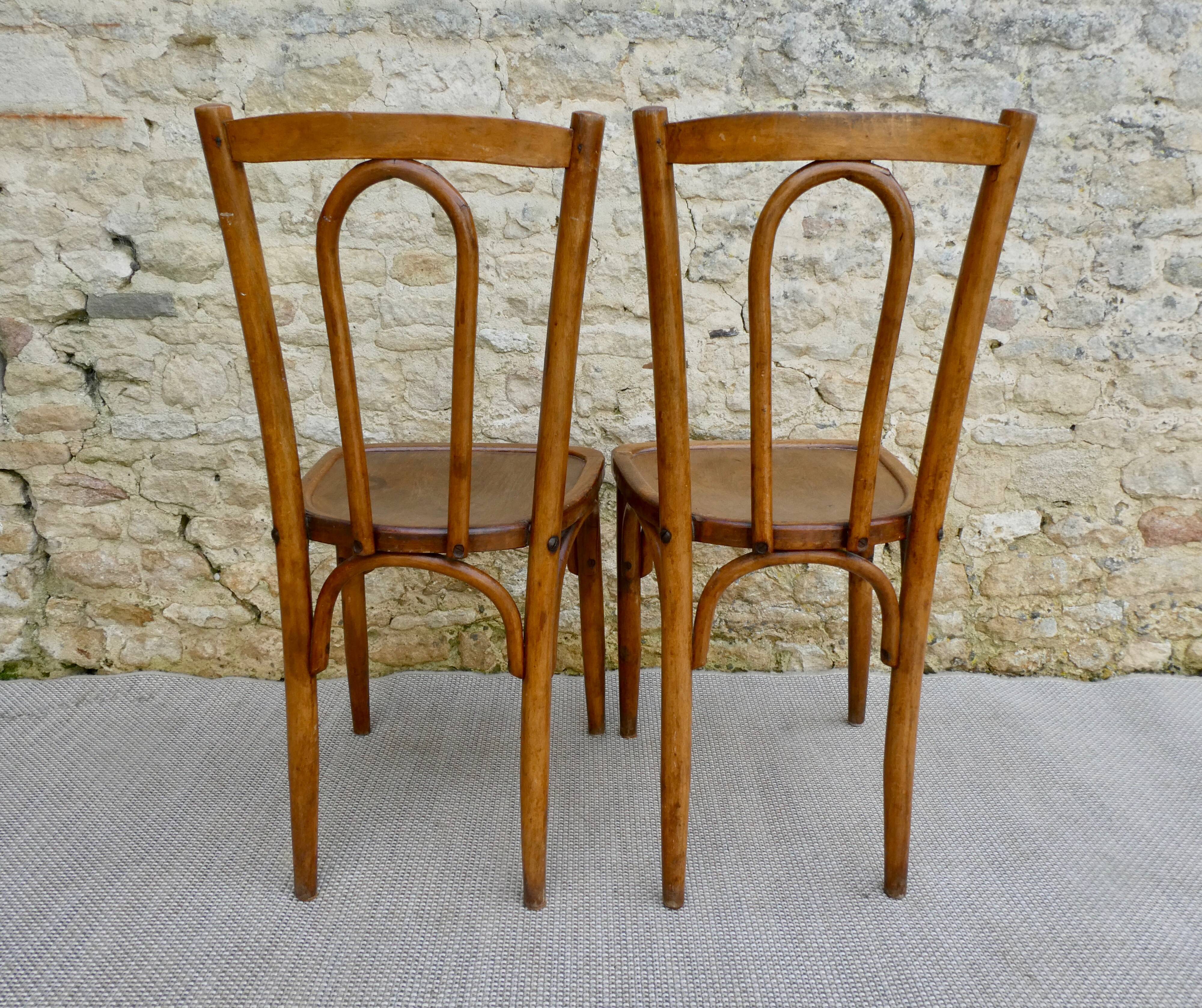 Paire de chaises de bistrot Luterma en bois courbé