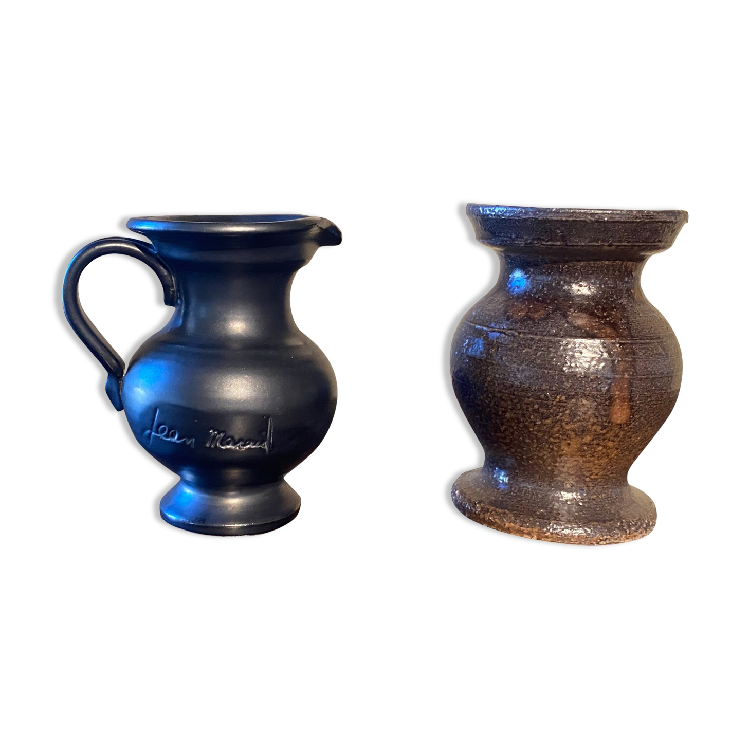 Set of 2 Jean Marais ceramic pitchers