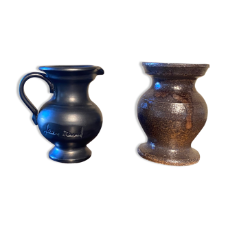 Set of 2 Jean Marais ceramic pitchers