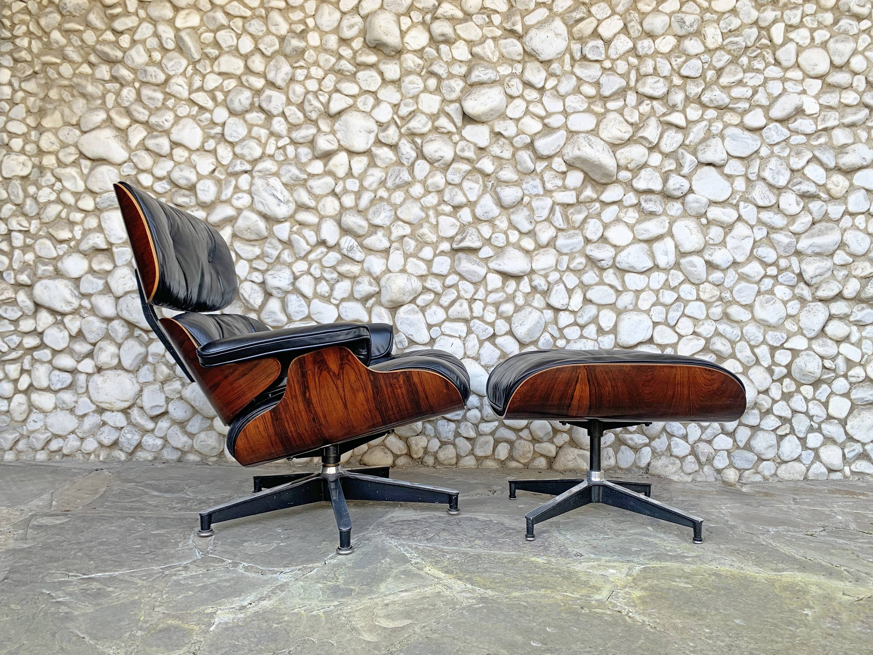 Herman Miller Lounge chair & ottoman palissandre Charles & Ray Eames 1960s
