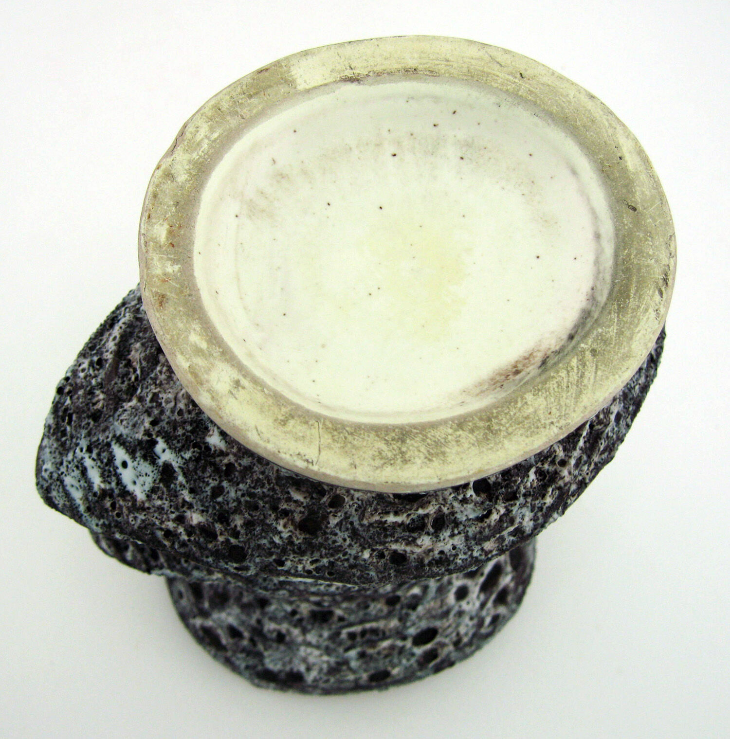 Ceramic pagoda vase - Fat Lava glaze - Vallauris France - vintage 60s