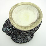 Ceramic pagoda vase - Fat Lava glaze - Vallauris France - vintage 60s