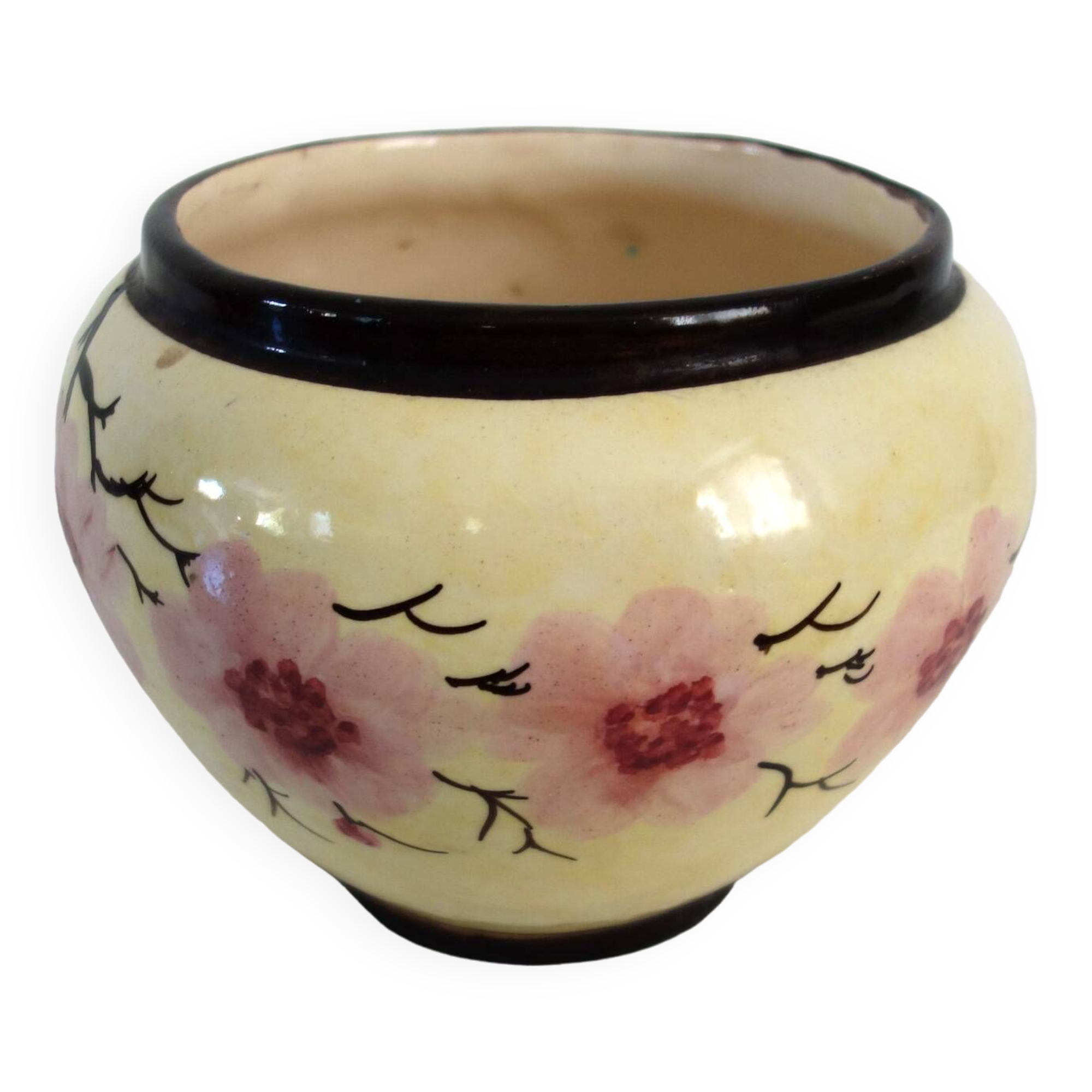 Antique flowerpot Massier, Vallauris, early 20th century