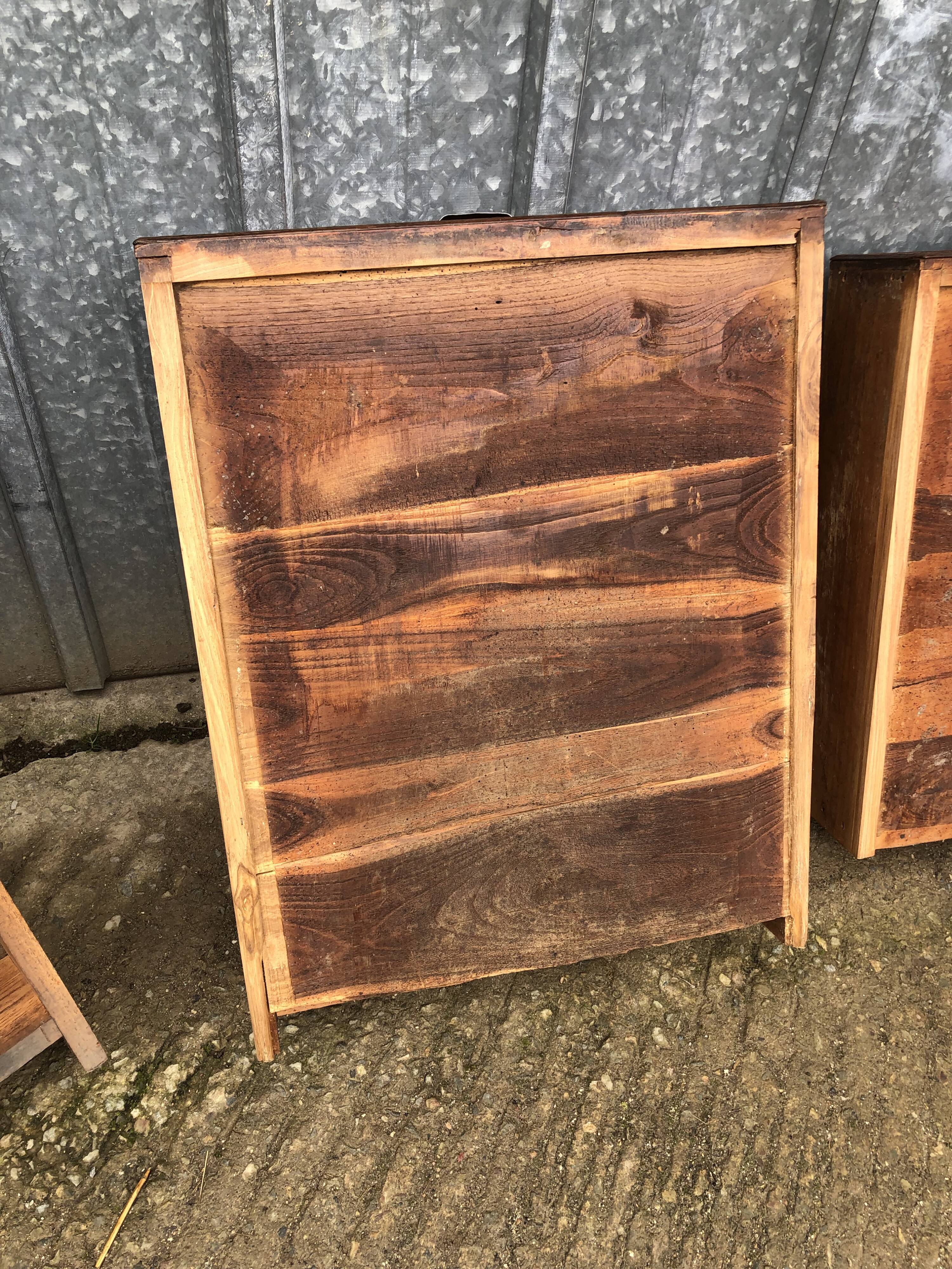 Antique farmhouse table in solid cherry wood with 3 drawers and 1 pull-out.