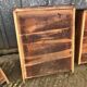 Antique farmhouse table in solid cherry wood with 3 drawers and 1 pull-out.