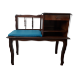 Bench bench phone bench in solid wood (60/70). Brown/blue