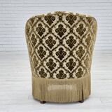 1950s, Danish easy chair, furniture velour, ash wood legs.