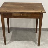 Side table in natural wood, spindle legs