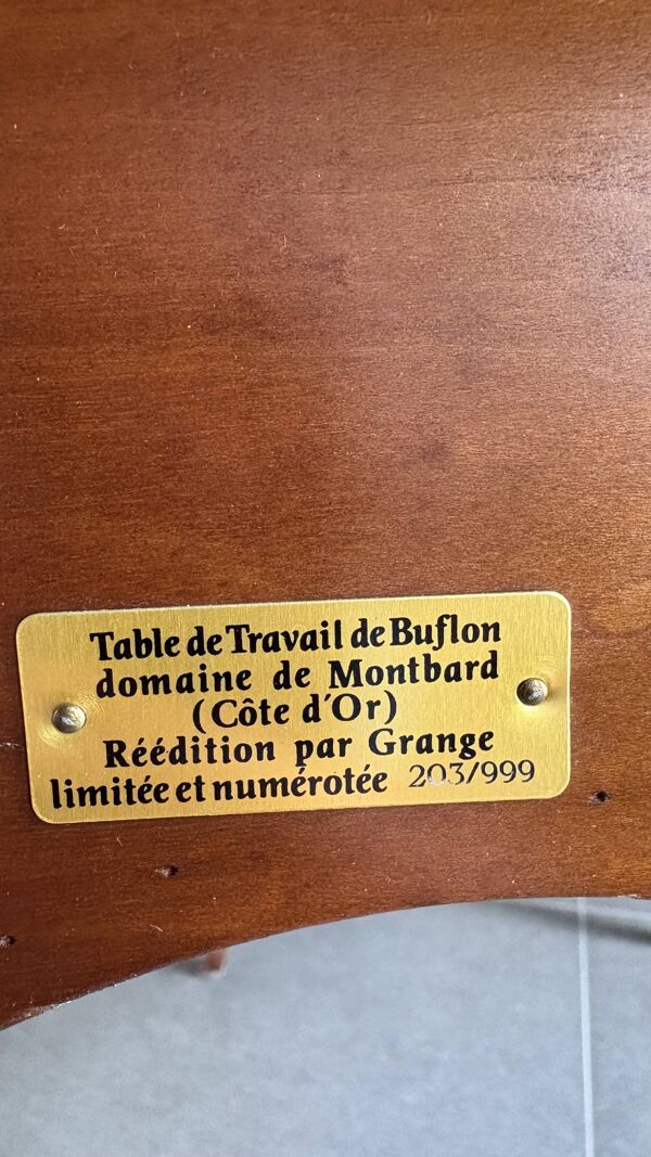 Table de travail de Buffon – Réédition Grange (numérotée)