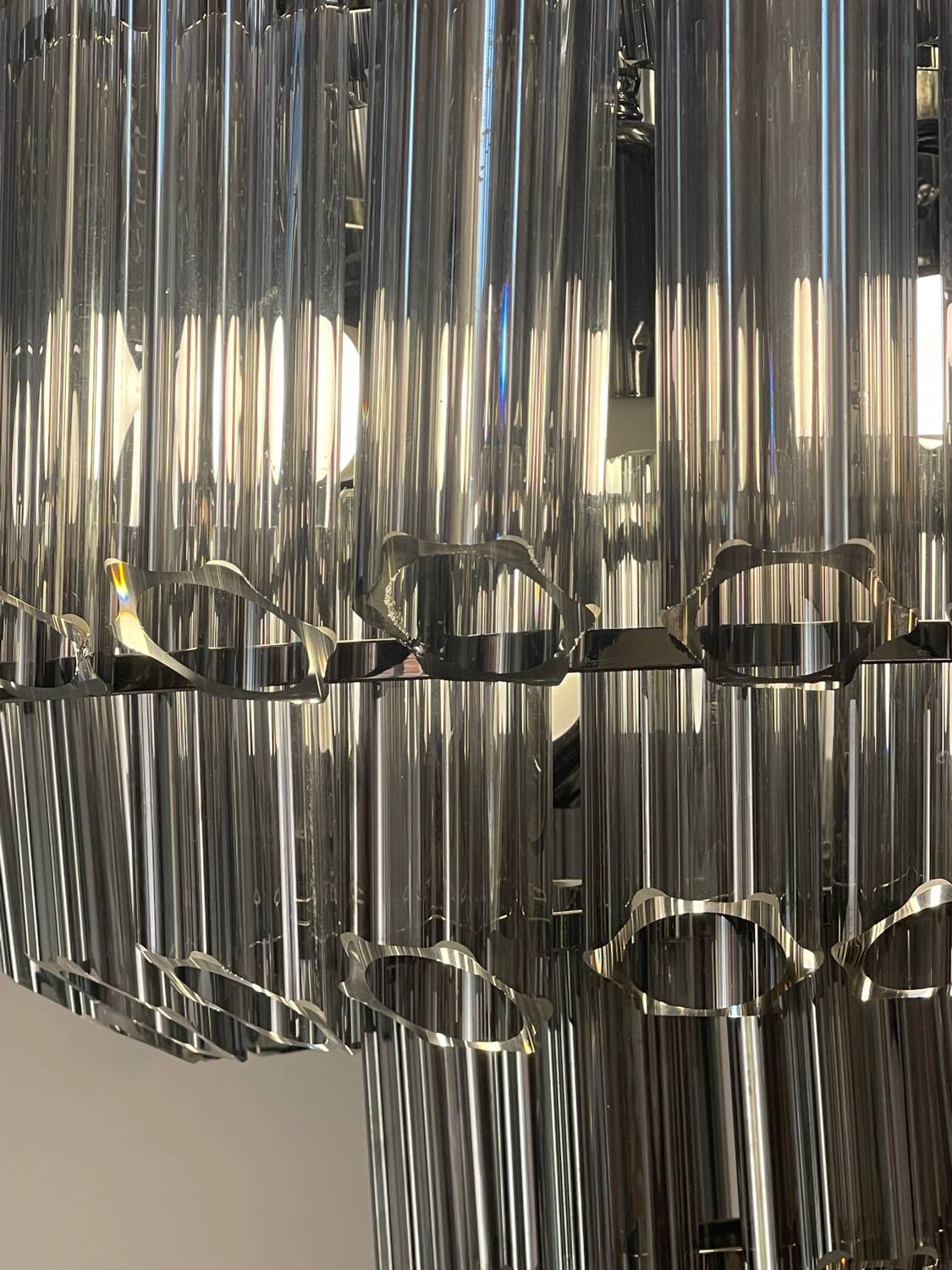 Lustre XL suspension verre fumé gris