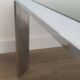 Beautiful octagonal chrome coffee table with black glass top