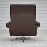 1970s, Danish swivel chair, original condition, brown furniture leather.