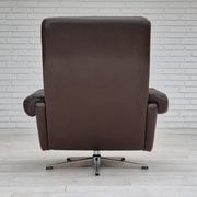 1970s, Danish swivel chair, original condition, brown furniture leather.