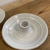 Pair of enamelled ceramic candlesticks