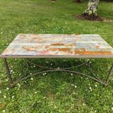Table basse onyx et marbre vintage