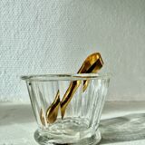 Antique faceted glass sugar bowl