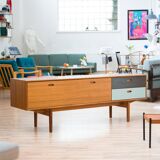 Low sideboard in walnut, Scandinavian, 176cm
