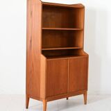 Scandinavian teak bookcase with hinged doors