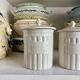 3 white Limoges porcelain Aluminate jars