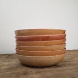6 assiettes creuses en grès