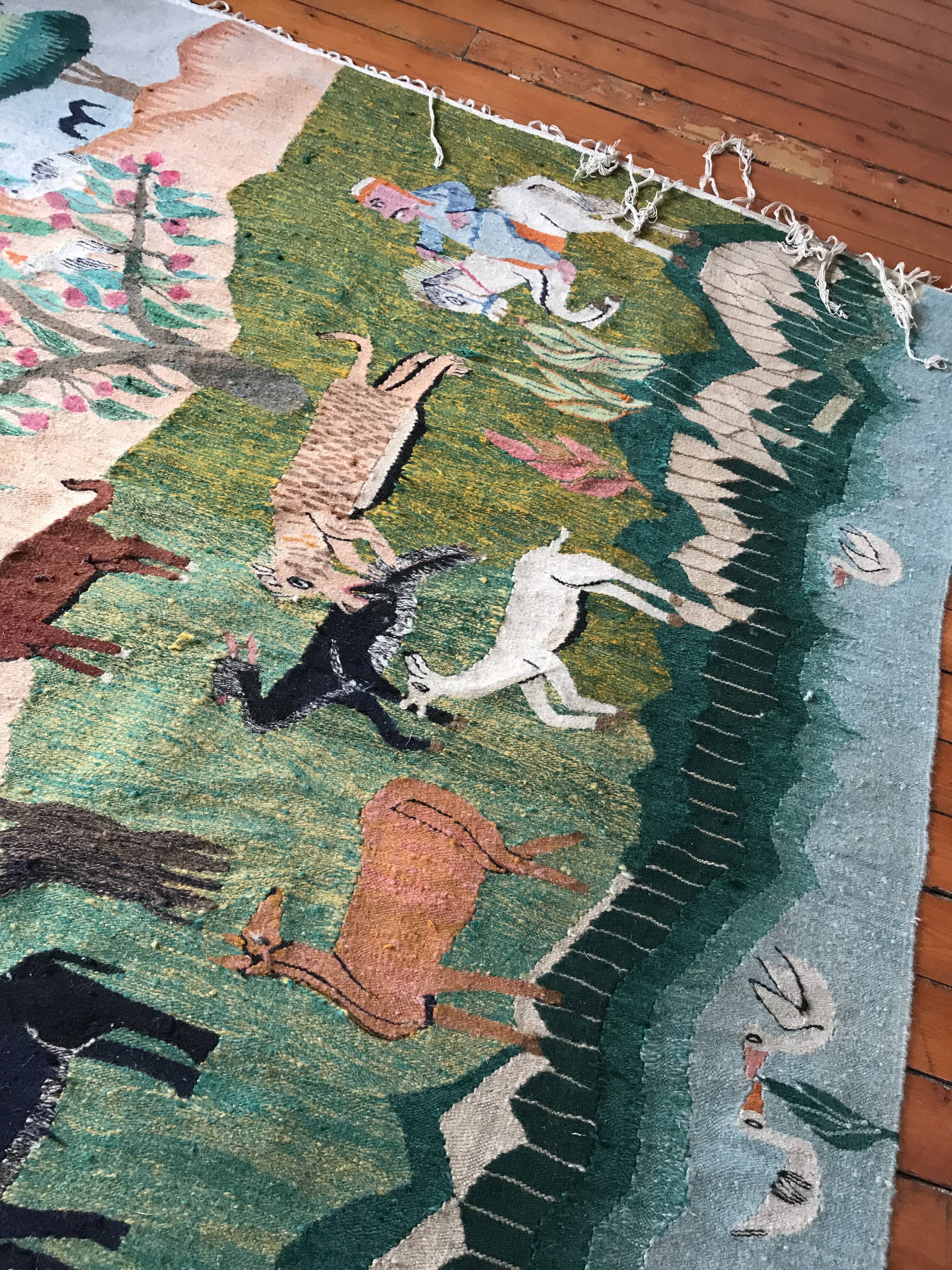 Vintage Egyptian Tapestry Ramsès Wissa Wassef circa 1960