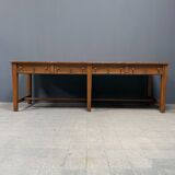 Large antique drapery fabric table