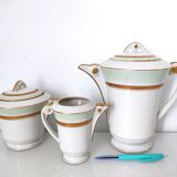 Coffee maker, milk jug and sugar jar porcelain JL&Cie Limoges