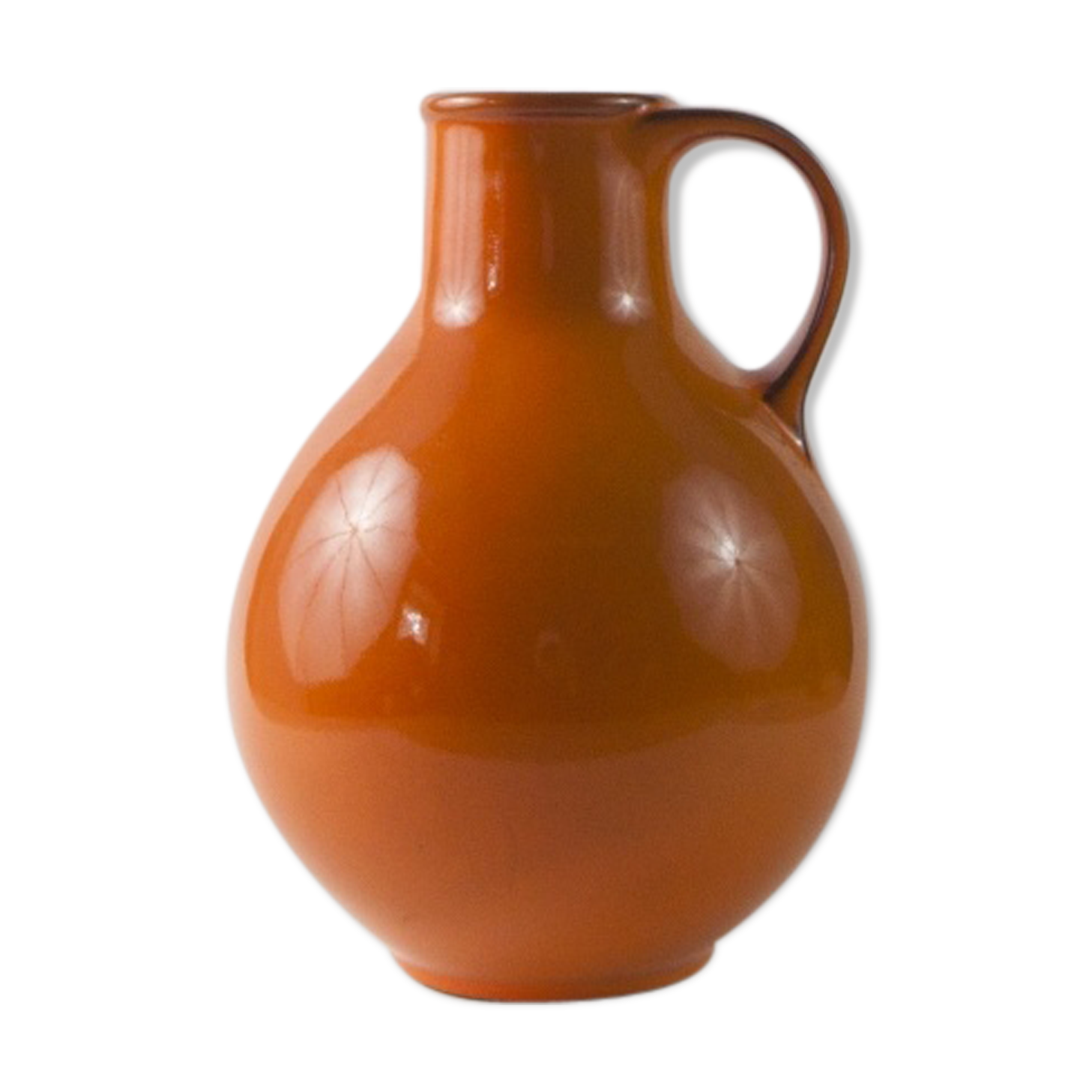 Vase orange avec anse