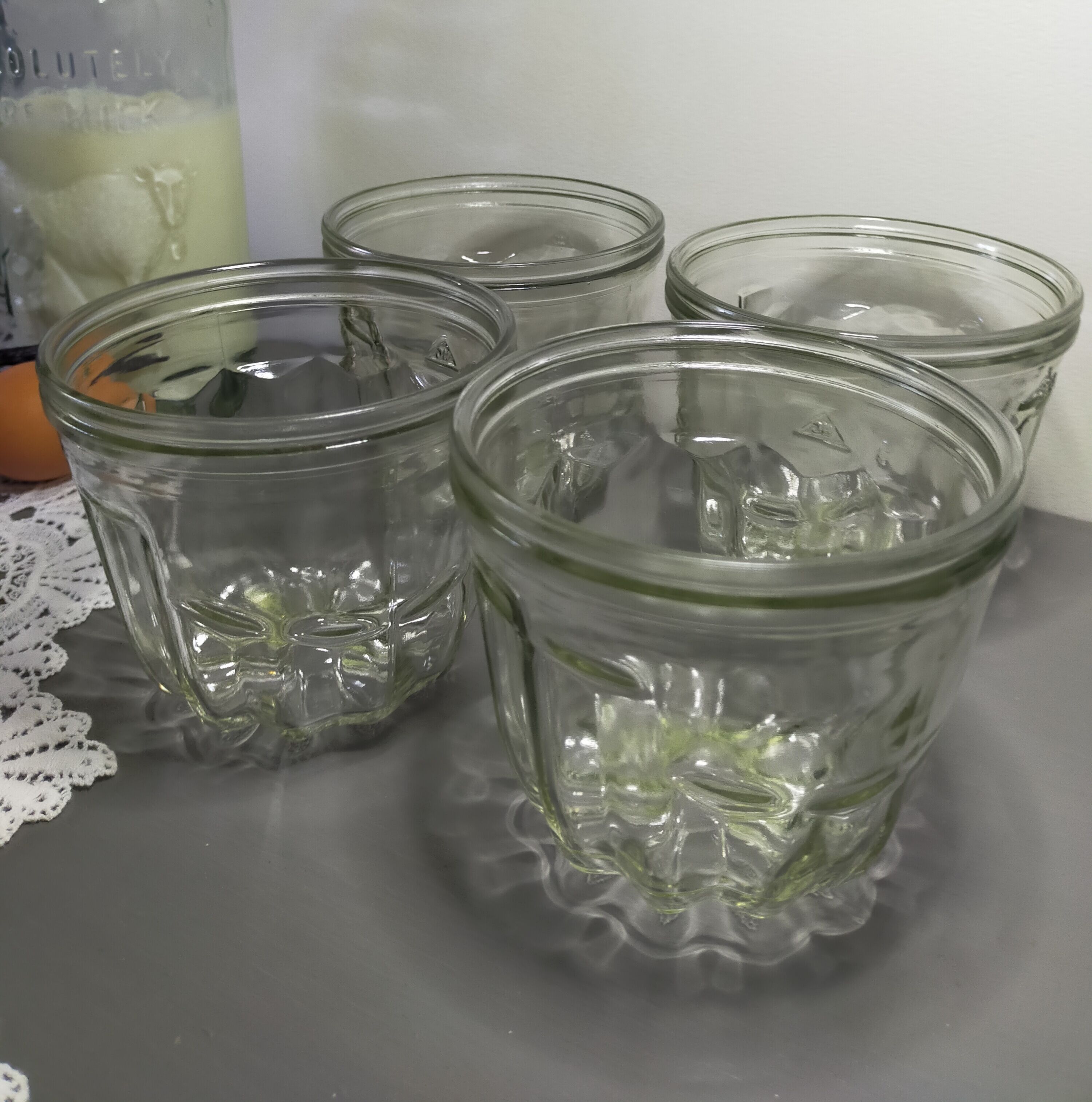Set of 4 glass cannelé molds