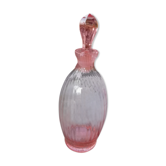 Pink glass liquor decanter