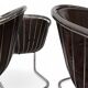 Set of 4 Chrome cantilever dining chairs attributed to Gastone Rinaldi