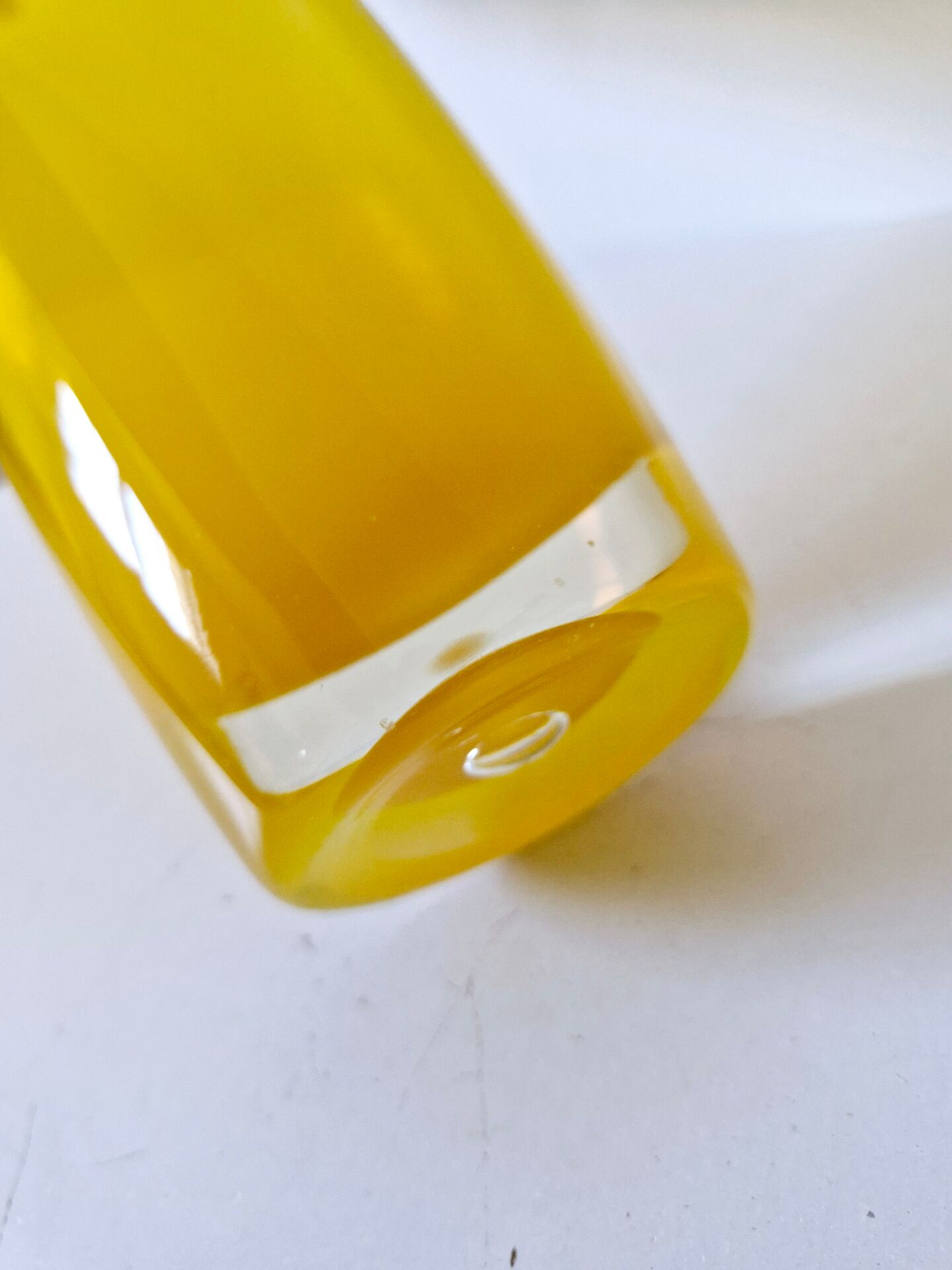 Vintage yellow transparent gradient ovoid vase