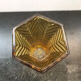 Vintage yellow glass art deco vase