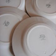 Set of 4 plates flat Creil and Montereau land of railway 1884-1920