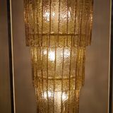 Majestic and Monumental Golden Murano Glass Chandelier, Italy 1970s - 1980s